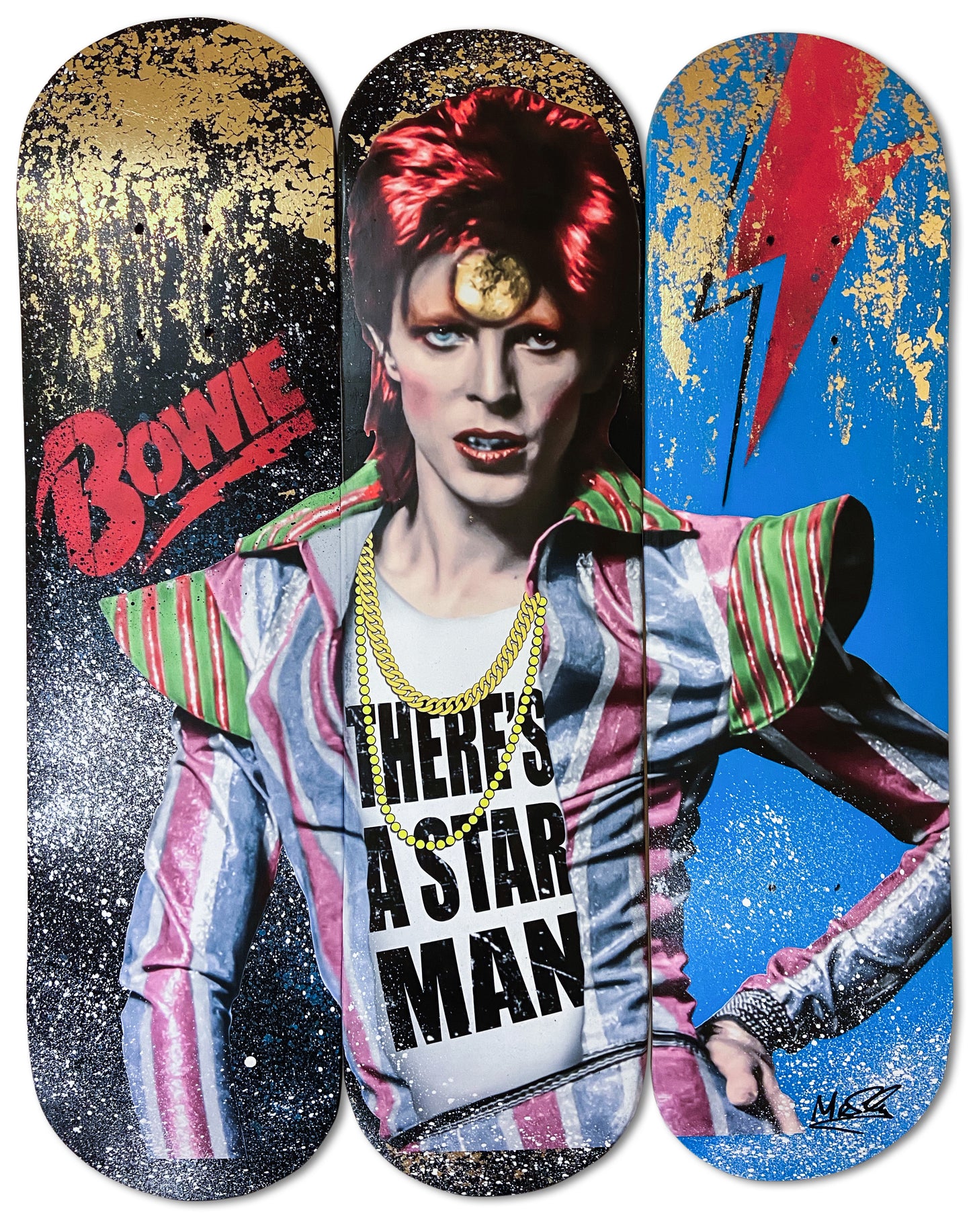 David Bowie Star man Skateboard decks by Mr Sly